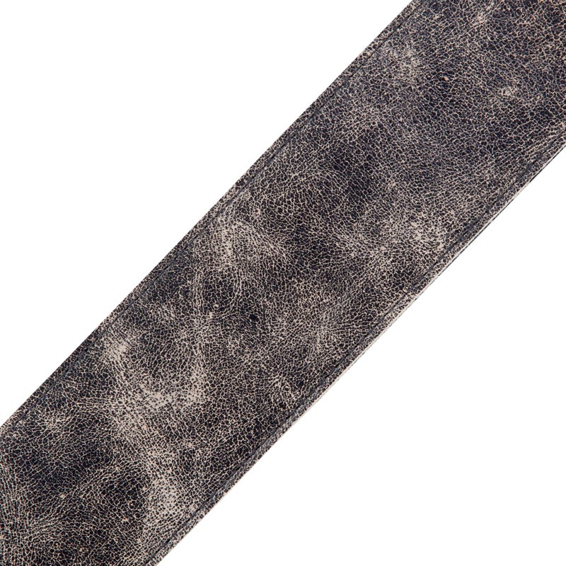 Levy's Leathers 2.5" Garment Leather Guitar Strap Distressed Design; Black (MG317BOG-BLK) - Image 3